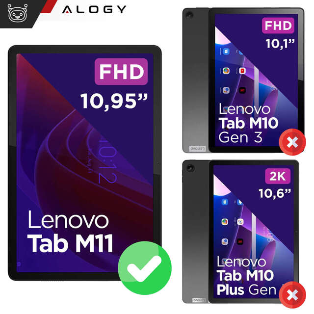 2x Szkło hartowane do Lenovo Tab K11E / M11 10.95" TB330FU/TB330XU/TB331FC na tablet ekran Alogy Screen Protector Pro+ 9H