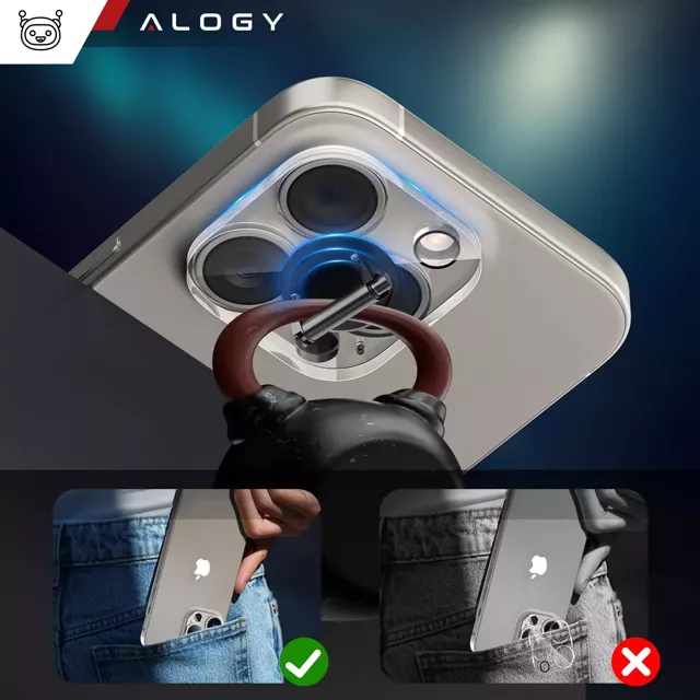 2x Szkło na obiektyw aparat do Apple iPhone 16 Pro / 16 Pro Max Alogy Lens Protector Pro+ przezroczyste