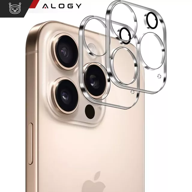 2x Szkło na obiektyw aparat do Apple iPhone 16 Pro / 16 Pro Max Alogy Lens Protector Pro+ przezroczyste