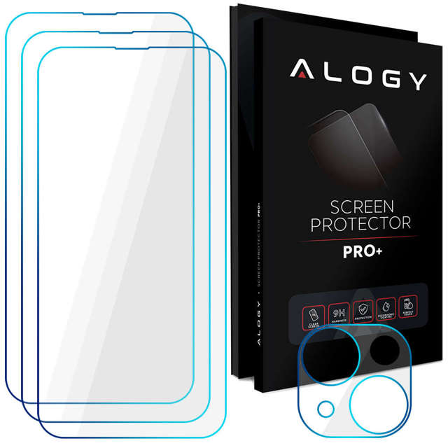 3x Szkło hartowane na ekran 9h + 2x Szkło na obiektyw Alogy Glass Pack do Apple iPhone 14 Plus 