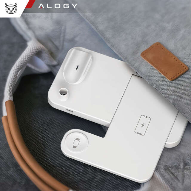 4w1 Alogy Ładowarka indukcyjna Qi do Apple iPhone/ Watch/ AirPods/ Pen Biała