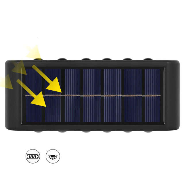 Alogy 2-Pack Lampa solarna 12 LED słoneczna Solar Lamp zewnętrzna elewacyjna z czujnikiem zmierzchu