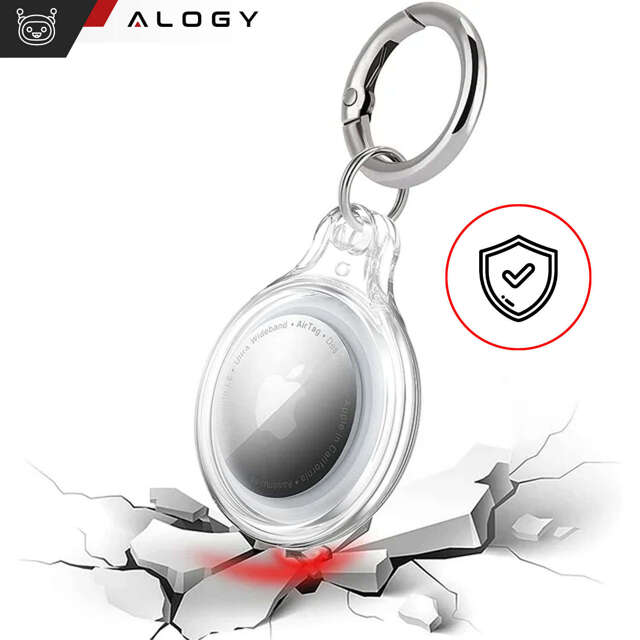 Alogy 2x Etui Protect Case 360 IPX8 Wodoodporne do AirTag Obudowa z zawieszką Matowe Przezroczyste