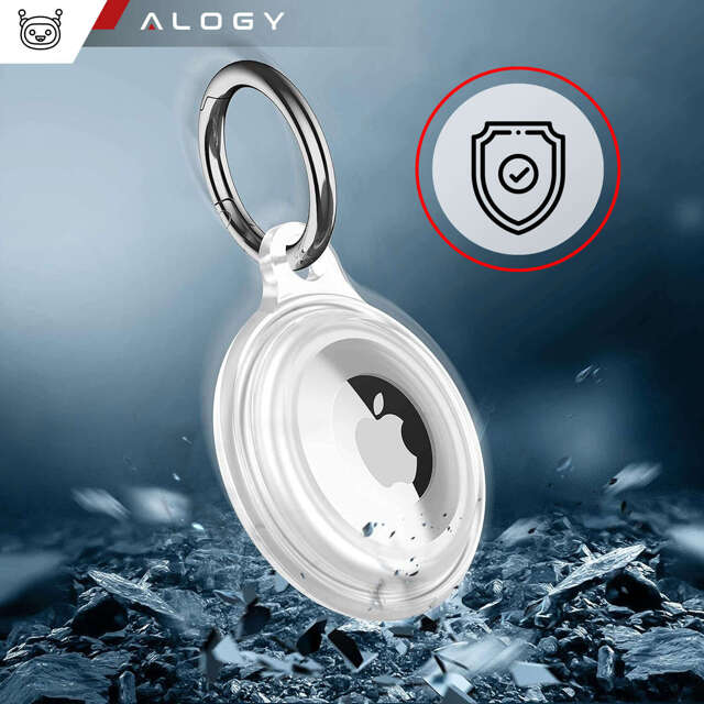 Alogy 2x Etui Protect Case 360 IPX8 Wodoodporne do AirTag Obudowa z zawieszką Matowe Przezroczyste