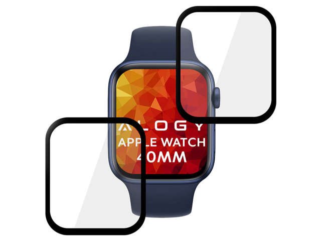 Alogy 2x Szkło na smartwatch elastyczne 3D do Apple Watch 4/5/6/SE 40mm Black