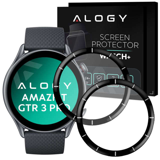 Alogy 2x Szkło na smartwatch elastyczne 3D do Xiaomi Amazfit GTR 3 Pro Black