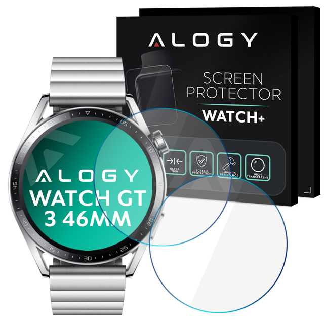 Alogy 2x Szkło ochronne do smartwatcha 9H do Huawei Watch GT 3 46mm