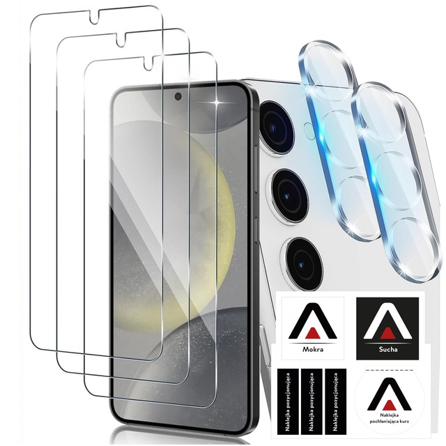 Alogy 3x Szkło hartowane do Galaxy S24+ Plus na ekran + 2x szkło na obiektyw Screen Protector Pro+ 9H