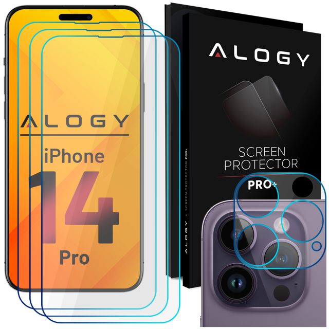 Alogy 3x Szkło hartowane do Galaxy S24 Ultra na ekran + 2x szkło na obiektyw Screen Protector Pro+ 9H