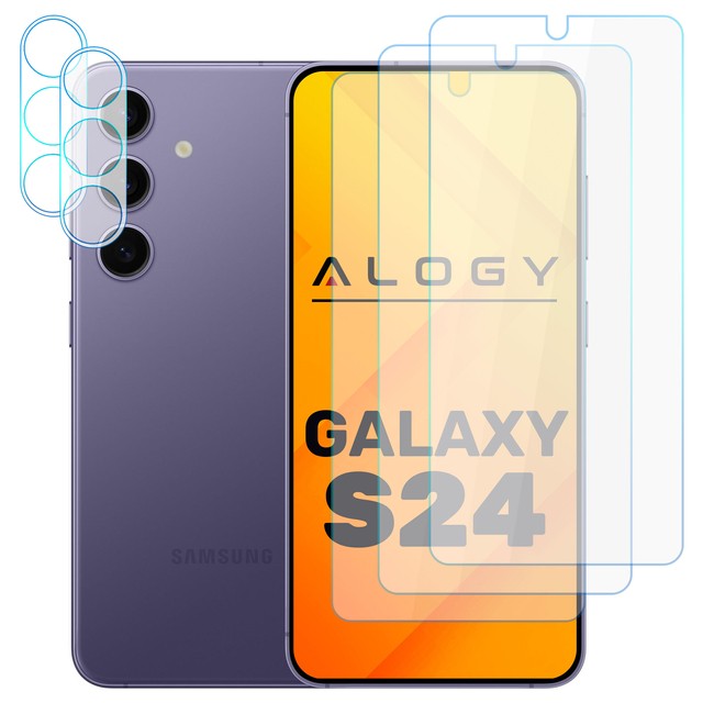 Alogy 3x Szkło hartowane do Galaxy S24 na ekran + 2x szkło na obiektyw Screen Protector Pro+ 9H