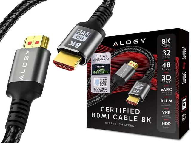 Alogy 8K Kabel HDMI 2.1 60Hz 48GBps 2m Czarny