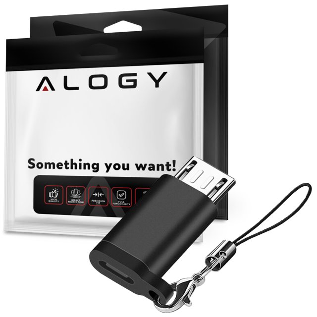 Alogy Adapter konwerter USB-C Type C do micro USB 3.0 Czarny