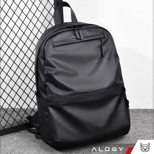 Alogy Backpack Plecak męski damski szkolny młodzieżowy na laptopa antykradzieżowy do samolotu uchwyt na walizkę Czarny