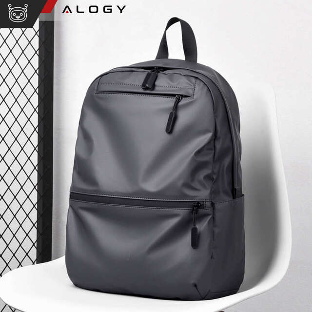 Alogy Backpack Plecak męski damski szkolny młodzieżowy na laptopa antykradzieżowy do samolotu uchwyt na walizkę Czarny