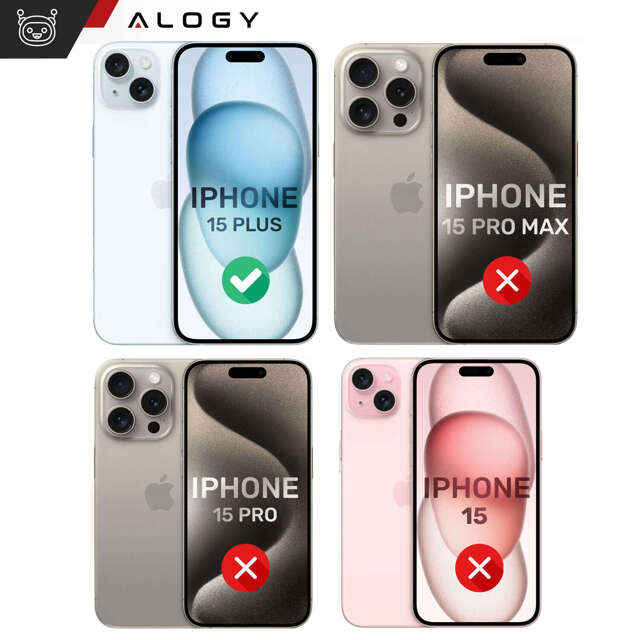 Alogy Camshield Soft Matt Etui ochronne do Apple iPhone 15 Plus obudowa ochronna z osłoną na aparat Slide Czarne