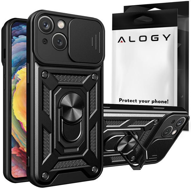 Alogy Camshield Stand Ring Etui na telefon z osłonką na aparat do Apple iPhone 14