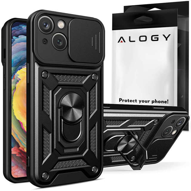 Alogy Camshield Stand Ring Etui na telefon z osłonką na aparat do Apple iPhone 14 Plus