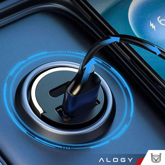 Alogy Car Ładowarka samochodowa USB QC 4.0 + USB-C PD 3.0 30W szybka mocna czarna