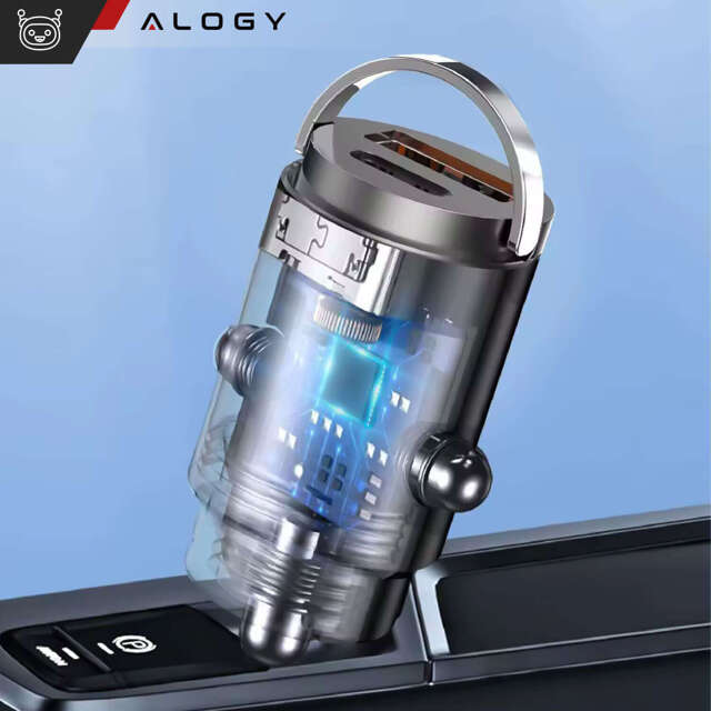 Alogy Car Ładowarka samochodowa USB QC 4.0 + USB-C PD 3.0 30W szybka mocna czarna