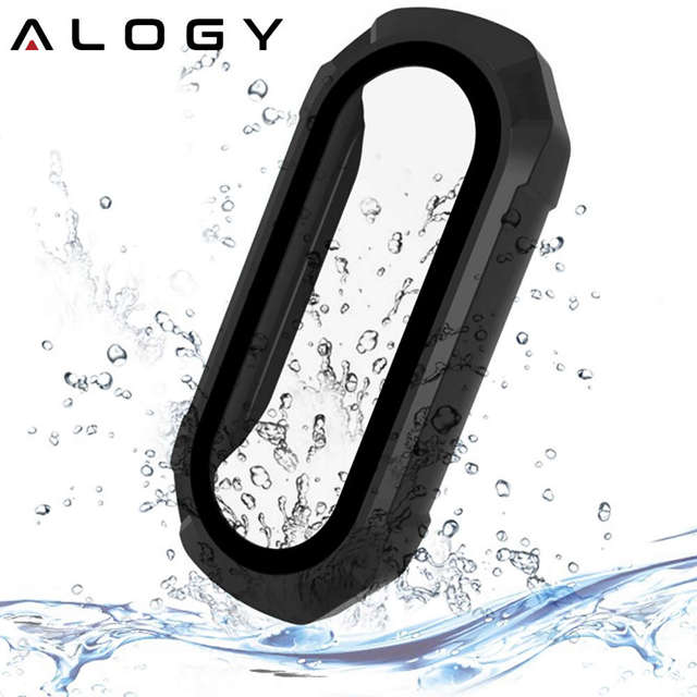 Alogy Classic Case Etui ochronne 2w1 nakładka wbudowane szkło do Xiaomi Mi Band 7 Czarne