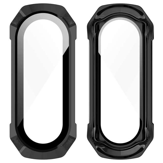 Alogy Classic Case Etui ochronne 2w1 nakładka wbudowane szkło do Xiaomi Mi Band 7 Czarne