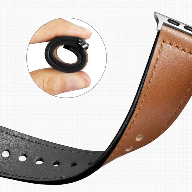 Alogy Elegancki pasek skórzany Leather Strap Band do Apple Watch 4/5/6/7/8/SE/ULTRA (42/44/45/49mm) Black