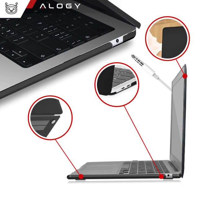 Alogy Etui Hard Case ochronne do Apple Macbook Air 15 M2 2023 A2941 matowe Czarne