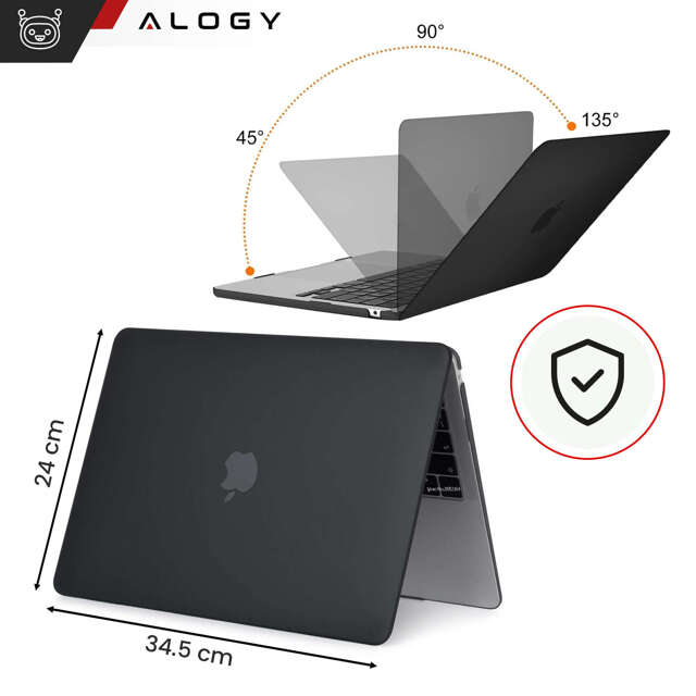 Alogy Etui Hard Case ochronne do Apple Macbook Air 15 M2 2023 A2941 matowe Czarne