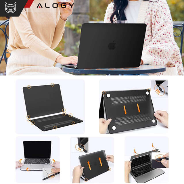 Alogy Etui Hard Case ochronne do Apple Macbook Air 15 M2 2023 A2941 matowe Czarne