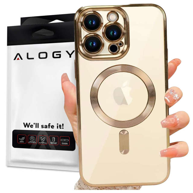 Alogy Etui do Apple iPhone 13 Pro Ring Case obudowa na telefon do MagSafe Złote