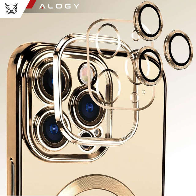 Alogy Etui do Apple iPhone 13 Pro Ring Case obudowa na telefon do MagSafe Złote