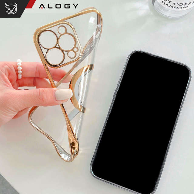 Alogy Etui do Apple iPhone 14 Pro Max Ring Case obudowa na telefon do MagSafe Złote