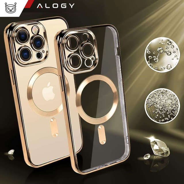 Alogy Etui do Apple iPhone 14 Pro Max Ring Case obudowa na telefon do MagSafe Złote