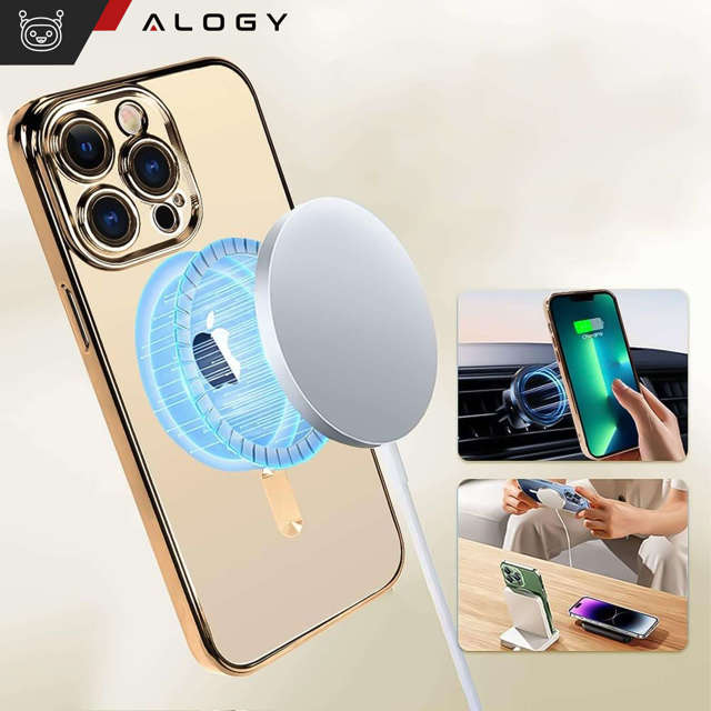 Alogy Etui do Apple iPhone 14 Pro Max Ring Case obudowa na telefon do MagSafe Złote