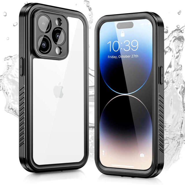 Alogy Etui do iPhone 14 Pro wodoodporne pancerne 360 Case Hybrid ochrona aparatu obiektywów IP68 Waterproof czarne