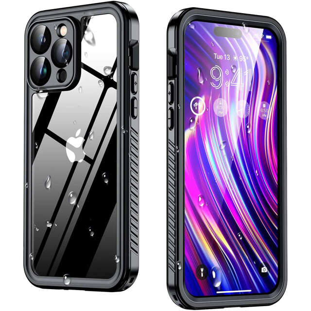 Alogy Etui do iPhone 14 Pro wodoodporne pancerne 360 Case Hybrid ochrona aparatu obiektywów IP68 Waterproof czarne