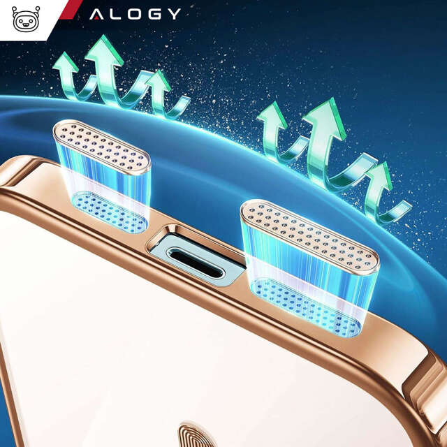 Alogy Etui do iPhone 15 Pro MagSafe Case Glamour Luxury Ring obudowa Złote przezroczyste