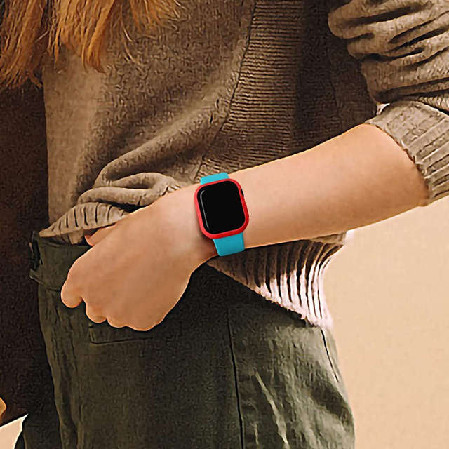 Alogy Etui do smartwatcha nakładka ze szkłem do Apple Watch 7 41mm Czerwona