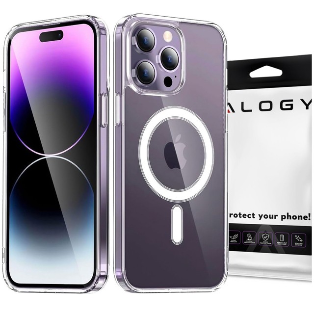 Alogy Etui do telefonu do iPhone 15 Pro Max Hybrid Case do MagSafe magnetyczne Przezroczyste