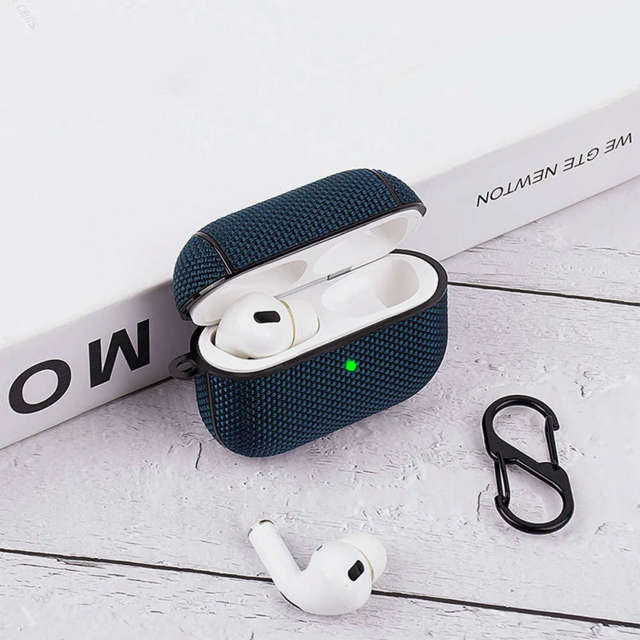 Alogy Etui na słuchawki nylonowa obudowa do Apple AirPods 3 2021 Granatowe