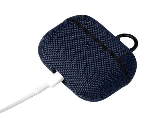 Alogy Etui na słuchawki nylonowa obudowa do Apple AirPods Pro Granatowe