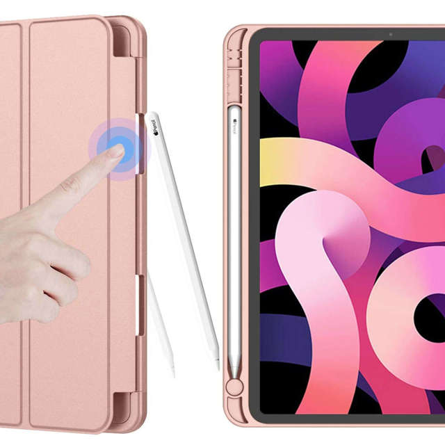 Alogy Etui na tablet Book Cover Pencil Case obudowa z miejscem na rysik do Apple iPad Air 4 2020 / 5 2022 Różowe