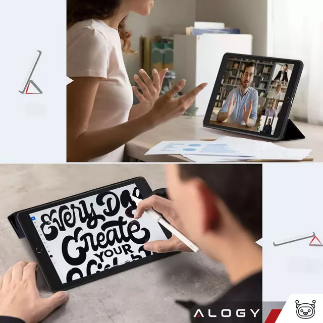 Alogy Etui na tablet Cheap Book Cover TPU + Pencil Space do Apple iPad 10.2 7/8/9Gen 2019/2020/2021 Czarne