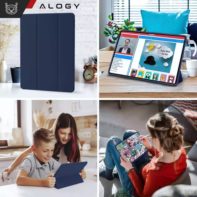 Alogy Etui na tablet Cheap Book Cover TPU + Pencil Space do Apple iPad 10.2 7/8/9Gen 2019/2020/2021 Granatowe