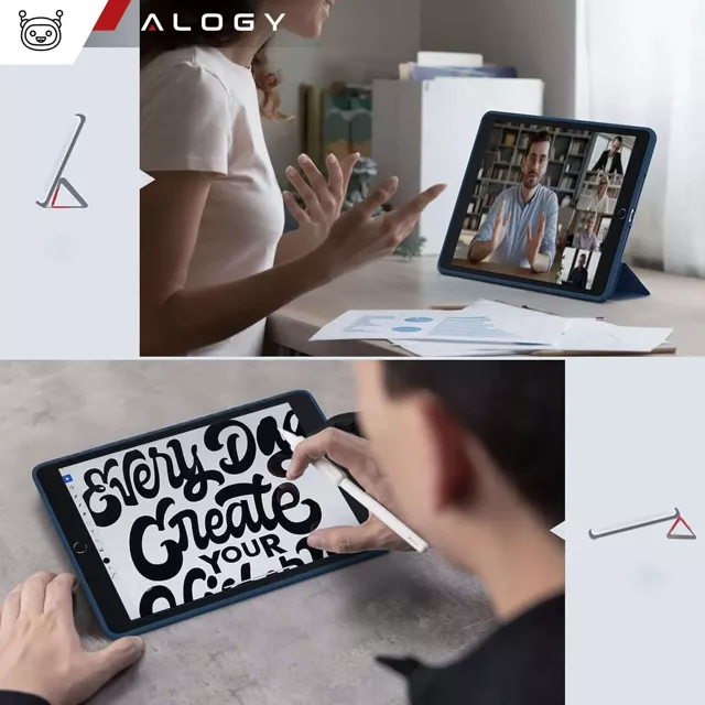 Alogy Etui na tablet Cheap Book Cover TPU + Pencil Space do Apple iPad 10.2 7/8/9Gen 2019/2020/2021 Granatowe