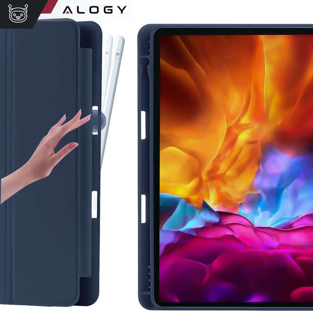 Alogy Etui na tablet Cheap Book Cover TPU + Pencil Space do Apple iPad 10.2 7/8/9Gen 2019/2020/2021 Granatowe