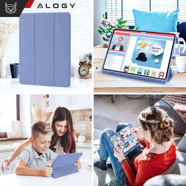 Alogy Etui na tablet Cheap Book Cover TPU + Pencil Space do Apple iPad 10.2 7/8/9Gen 2019/2020/2021 Niebieskie