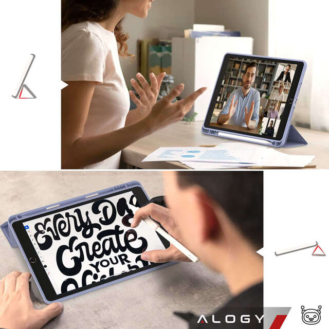 Alogy Etui na tablet Cheap Book Cover TPU + Pencil Space do Apple iPad 10.2 7/8/9Gen 2019/2020/2021 Niebieskie