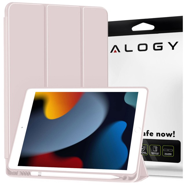 Alogy Etui na tablet Cheap Book Cover TPU + Pencil Space do Apple iPad 10.2 7/8/9Gen 2019/2020/2021 Różowe