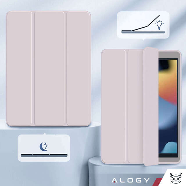 Alogy Etui na tablet Cheap Book Cover TPU + Pencil Space do Apple iPad 10.2 7/8/9Gen 2019/2020/2021 Różowe